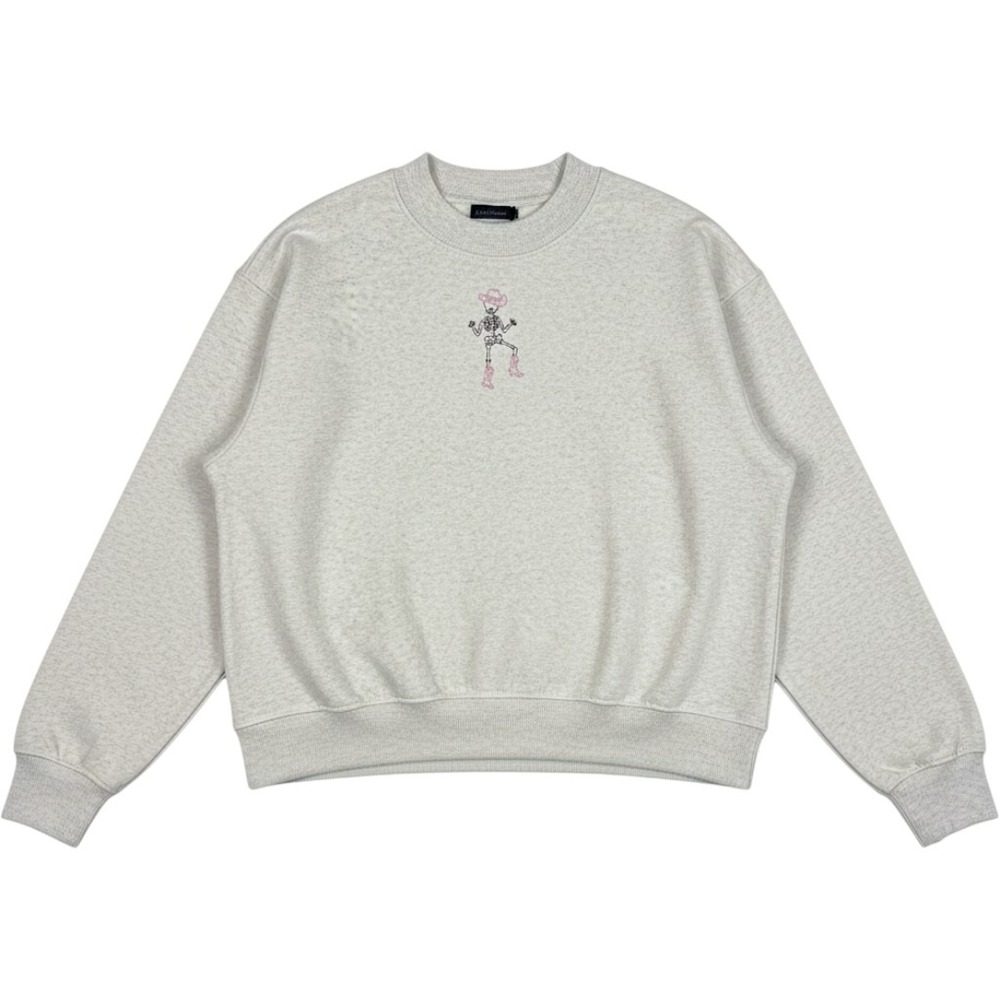 Better Together Sweatshirt Women XL Oatmeal New Skeleton Cowboy Hat Boots